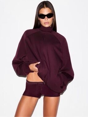 NIKE SKIMS Burgundy Track Jacket SMALL